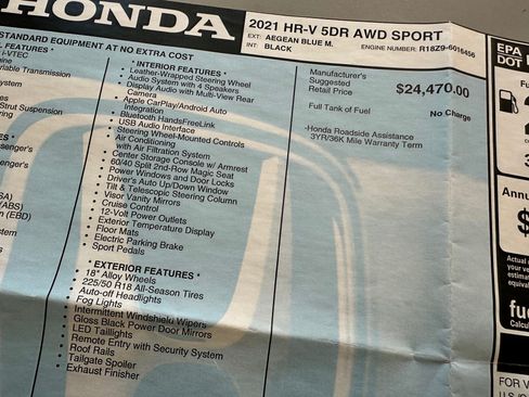 Used 2021 Honda HR-V Sport image 34