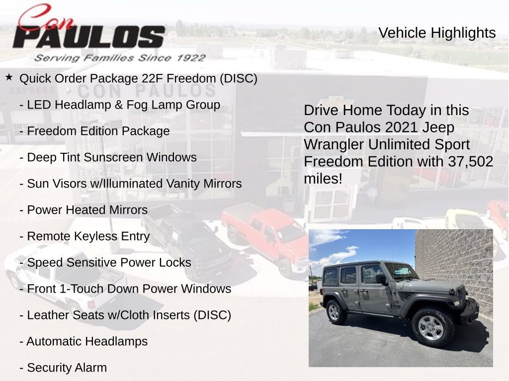 Used 2021 Jeep Wrangler Unlimited Sport AWD/4WD image 8