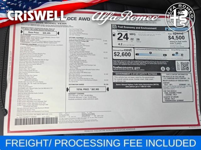 New 2026 Alfa Romeo Stelvio Sprint AWD/4WD image 49