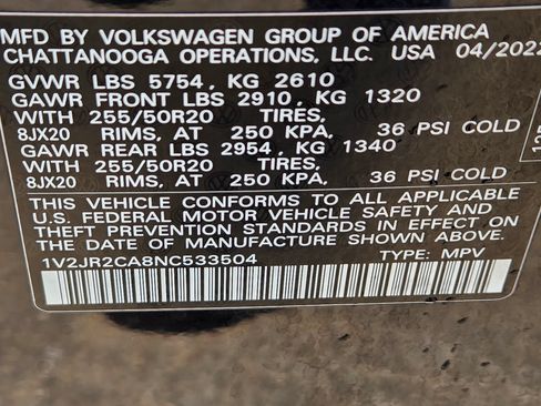 Used 2022 Volkswagen Atlas SE FWD image 12
