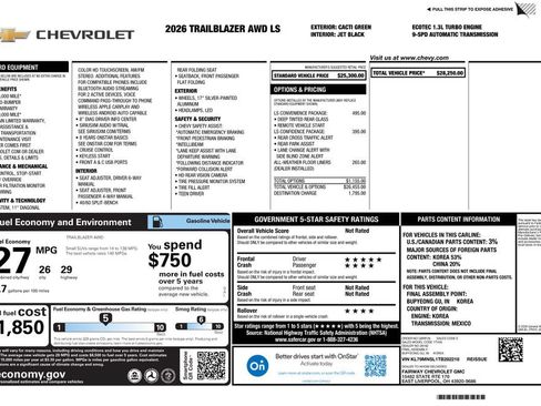 New 2026 Chevrolet TrailBlazer LS w/ LS Convenience Package AWD/4WD image 4