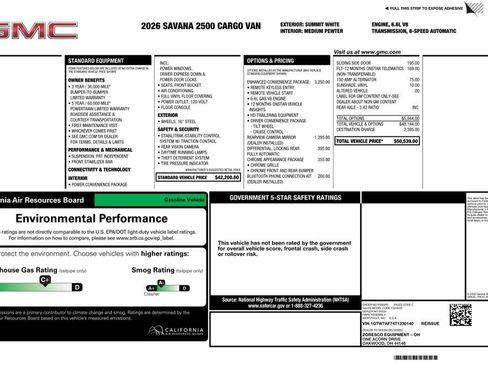 New 2026 GMC Savana 2500 w/ Enhanced Convenience Package RWD image 5