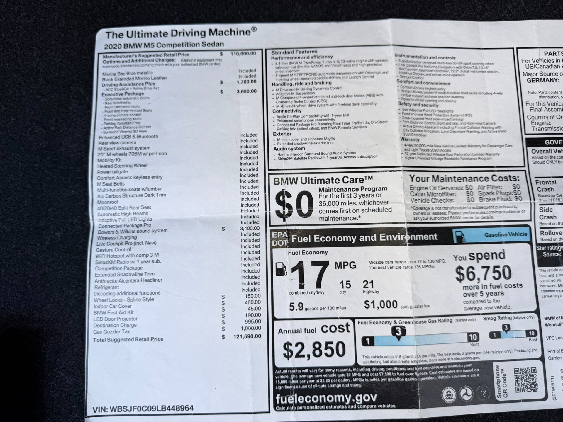 Used 2020 BMW M5 w/ Executive Package AWD/4WD image 38