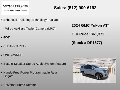Used 2024 GMC Yukon AT4 w/ Technology Package AWD/4WD image 31