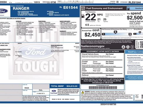 Certified 2024 Ford Ranger XL w/ Trailer Tow Package RWD image 2