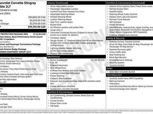 Certified 2023 Chevrolet Corvette Stingray Preferred Conv w/ Battery Protection Package RWD image 35