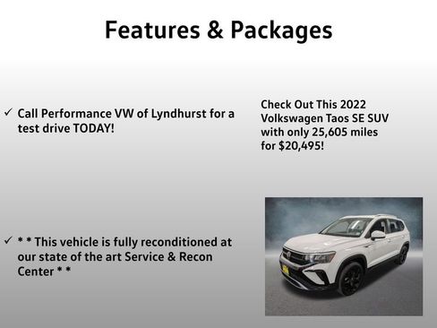 Used 2022 Volkswagen Taos SE w/ IQ.Drive SE Package AWD/4WD image 4