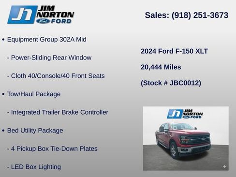 Used 2024 Ford F150 XLT w/ Equipment Group 302A MID AWD/4WD image 14