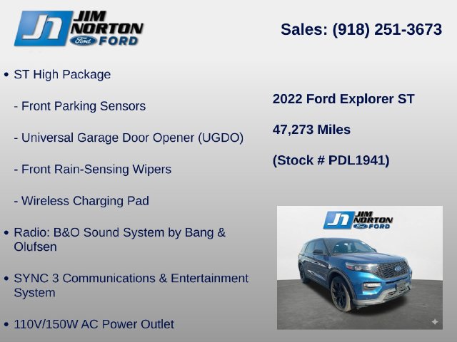 Used 2022 Ford Explorer ST w/ Equipment Group 401A AWD/4WD image 16
