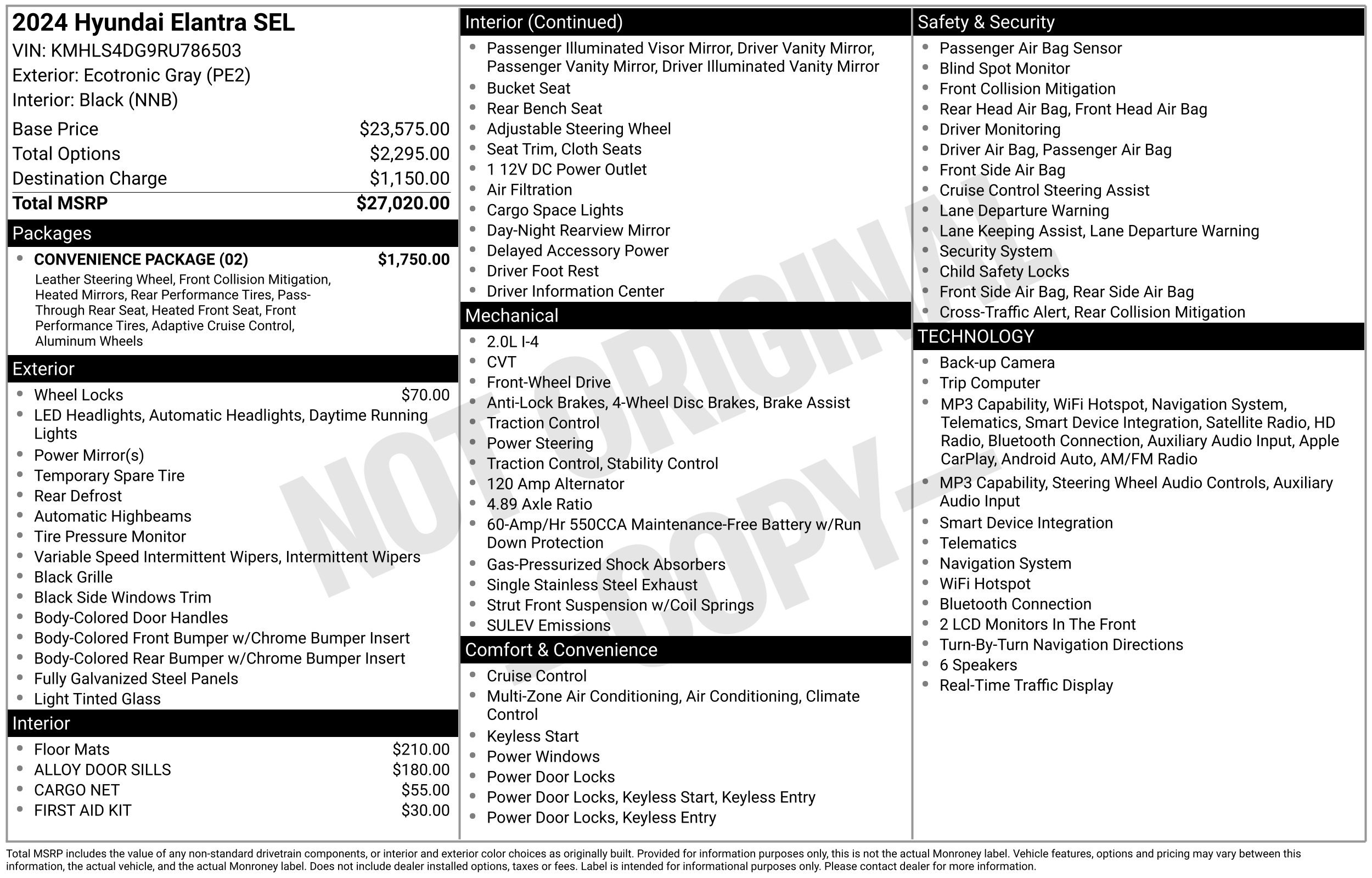Used 2024 Hyundai Elantra SEL w/ Convenience Package FWD image 2