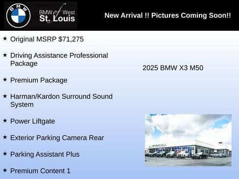 Used 2025 BMW X3 M50 w/ Premium Package AWD/4WD image 3