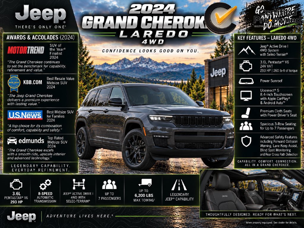 Certified 2024 Jeep Grand Cherokee Laredo X AWD/4WD image 2