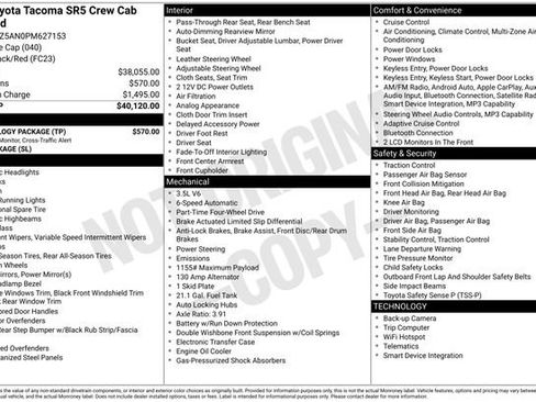 Used 2023 Toyota Tacoma SR5 w/ Technology Package AWD/4WD image 34