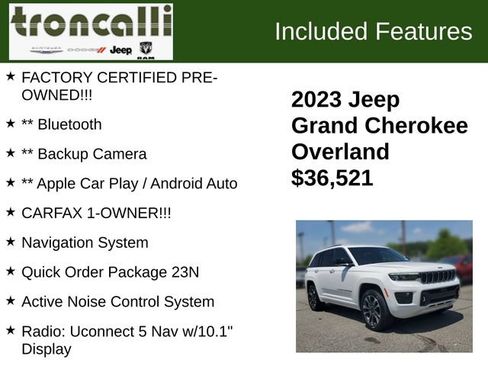 Certified 2023 Jeep Grand Cherokee Overland AWD/4WD image 5