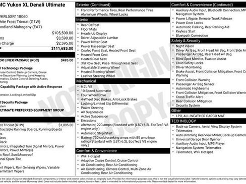 Used 2025 GMC Yukon XL Denali Ultimate w/ LPO, Floor Liner Package AWD/4WD image 4