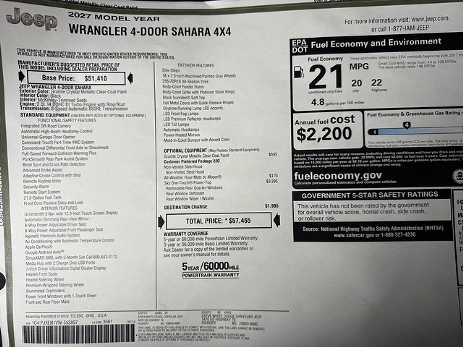 New 2027 Jeep Wrangler Unlimited Sahara AWD/4WD image 31