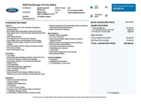 Used 2025 Ford Escape ST-Line Elite w/ Tech Pack #2 image 37