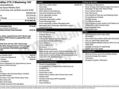 Used 2025 Cadillac CT5 V Blackwing w/ Parking Package RWD image 3