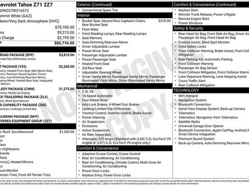 New 2026 Chevrolet Tahoe Z71 w/ Z71 Off-Road Package AWD/4WD image 32