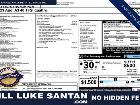 Used 2023 Audi A3 2.0T Premium Plus w/ Premium Plus Package image 1