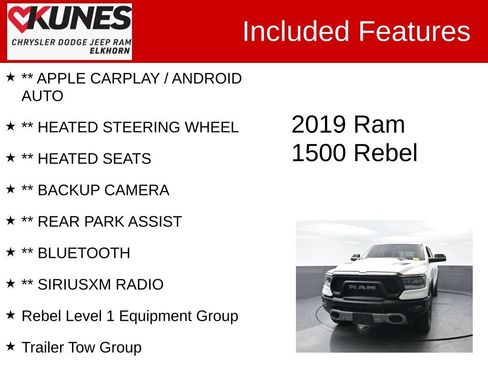 Used 2019 RAM 1500 Rebel w/ Rebel Level 1 Equipment Group AWD/4WD image 3