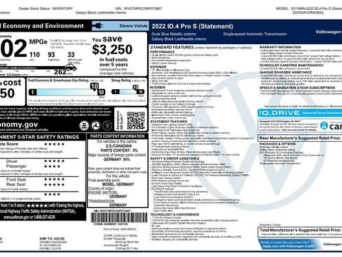 Used 2022 Volkswagen ID.4 Pro S RWD image 3