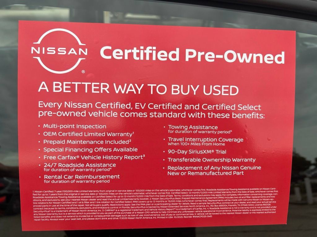 Certified 2025 Nissan Versa SR w/ Trunk Package FWD image 8