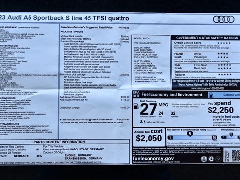Used 2023 Audi A5 2.0T Premium Plus w/ Premium Plus AWD/4WD image 31