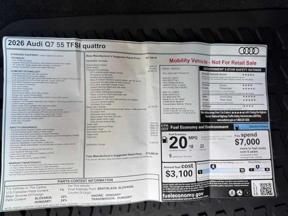 Certified 2026 Audi Q7 3.0T Premium Plus AWD/4WD image 33