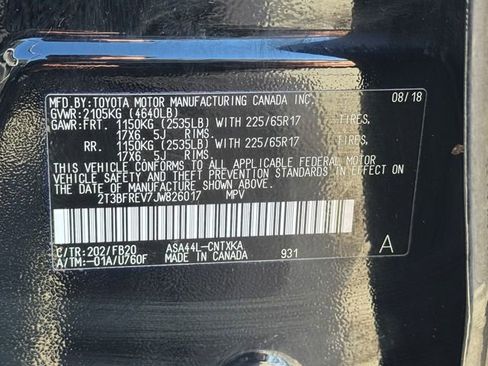 Used 2018 Toyota RAV4 LE w/ All Weather Liner Package image 29