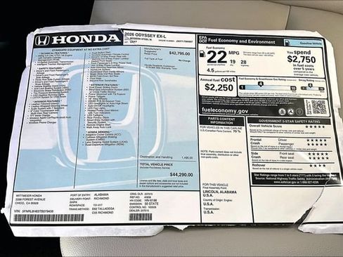 New 2026 Honda Odyssey EX-L image 14