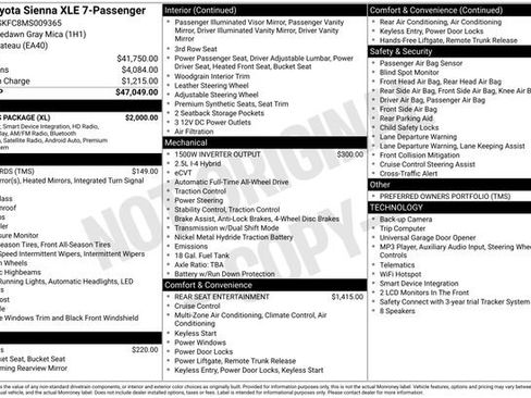 Used 2021 Toyota Sienna XLE w/ XLE Plus Package AWD/4WD image 12