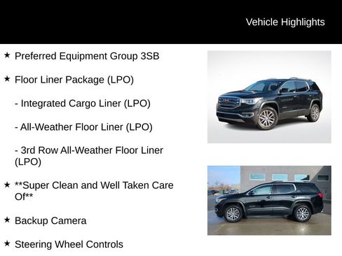 Used 2019 GMC Acadia SLE w/ LPO, Floor Liner Package image 6