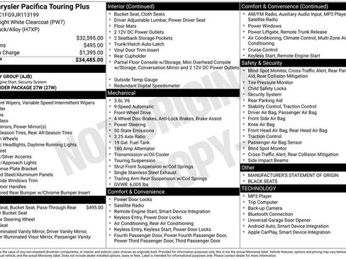 Used 2018 Chrysler Pacifica Touring Plus FWD image 44