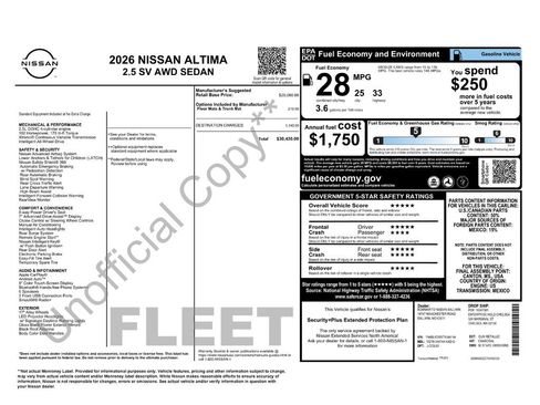 Used 2026 Nissan Altima 2.5 SV AWD/4WD image 25