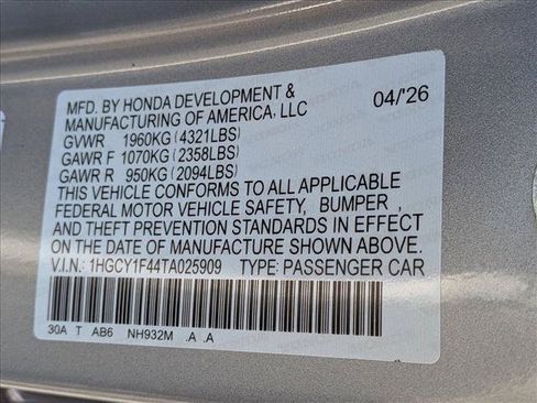 New 2026 Honda Accord SE image 19