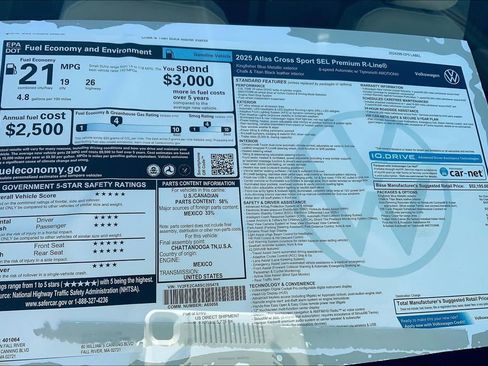 New 2025 Volkswagen Atlas Cross Sport SEL Premium R-Line image 37