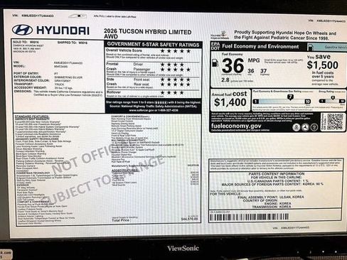 New 2026 Hyundai Tucson Limited AWD/4WD image 19