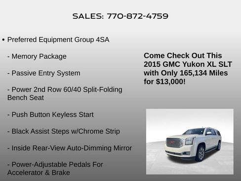 Used 2015 GMC Yukon XL SLT w/ Open Road Package image 5