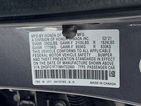 Used 2021 Honda Civic EX-L image 12