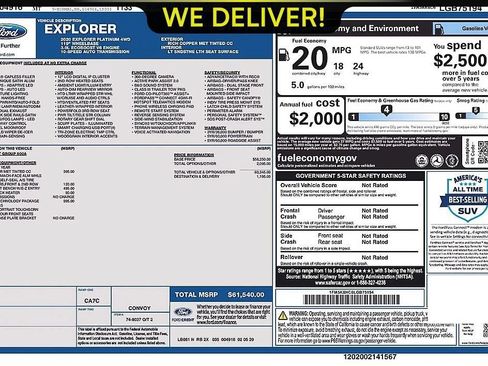 Used 2020 Ford Explorer Platinum w/ Premium Technology Package AWD/4WD image 24