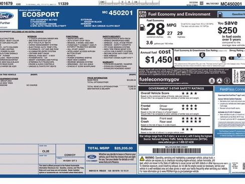Used 2021 Ford EcoSport SE FWD image 37