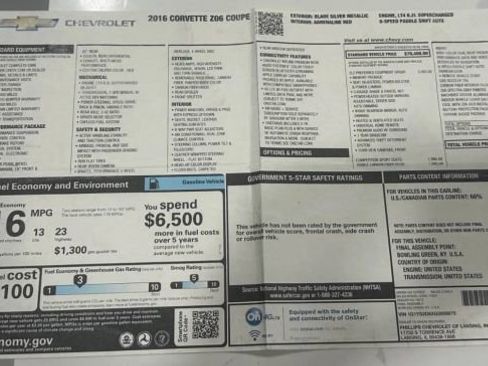 Used 2016 Chevrolet Corvette Z06 w/ 2LZ Preferred Equipment Group image 30