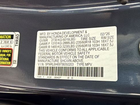 New 2026 Honda Odyssey EX-L image 18