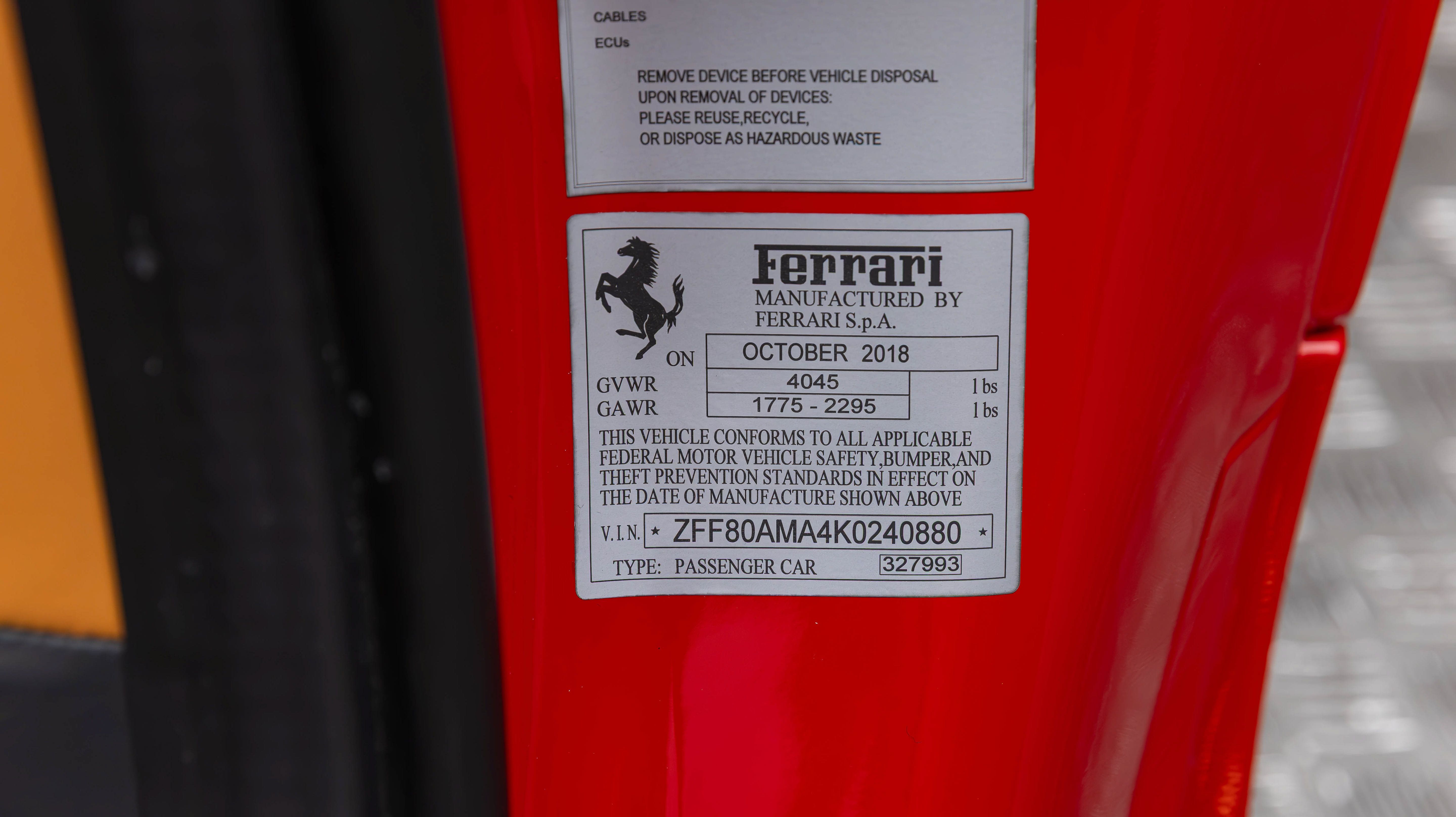 Certified 2019 Ferrari 488 Spider RWD image 20