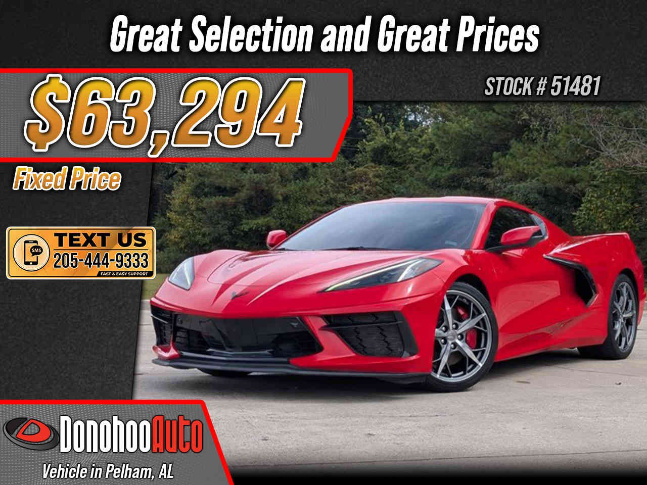 Used 2021 Chevrolet Corvette Stingray Preferred Cpe w/ Z51 Performance Package RWD image 1