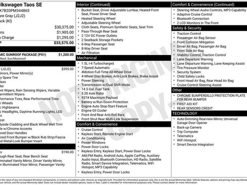 Certified 2023 Volkswagen Taos SE w/ Panoramic Sunroof Package AWD/4WD image 9