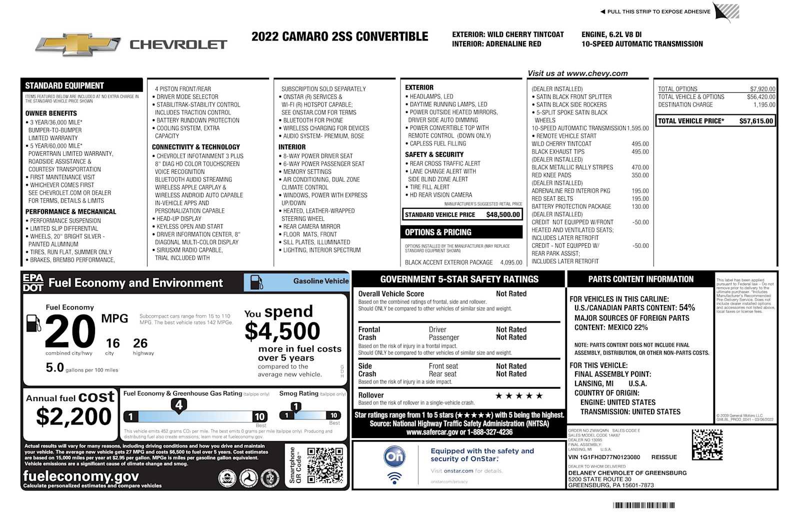 Used 2022 Chevrolet Camaro SS RWD image 37