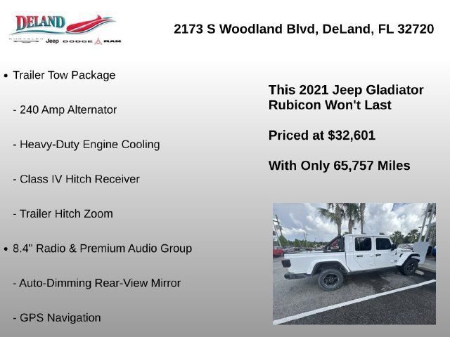 Used 2021 Jeep Gladiator Rubicon AWD/4WD image 2