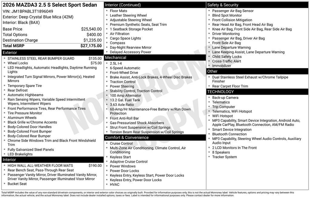 New 2026 MAZDA MAZDA3 s Sport FWD image 35